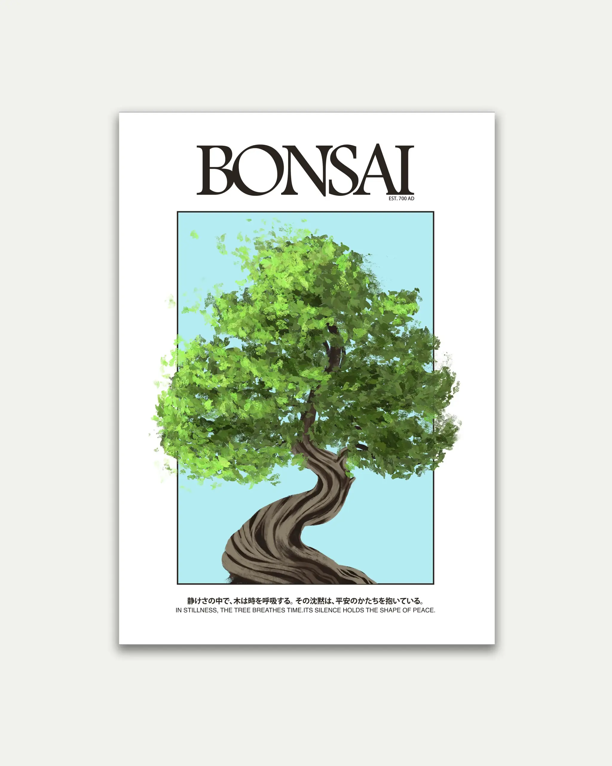 Bonsai Tree Poster – Minimal Japanese Nature Wall Art