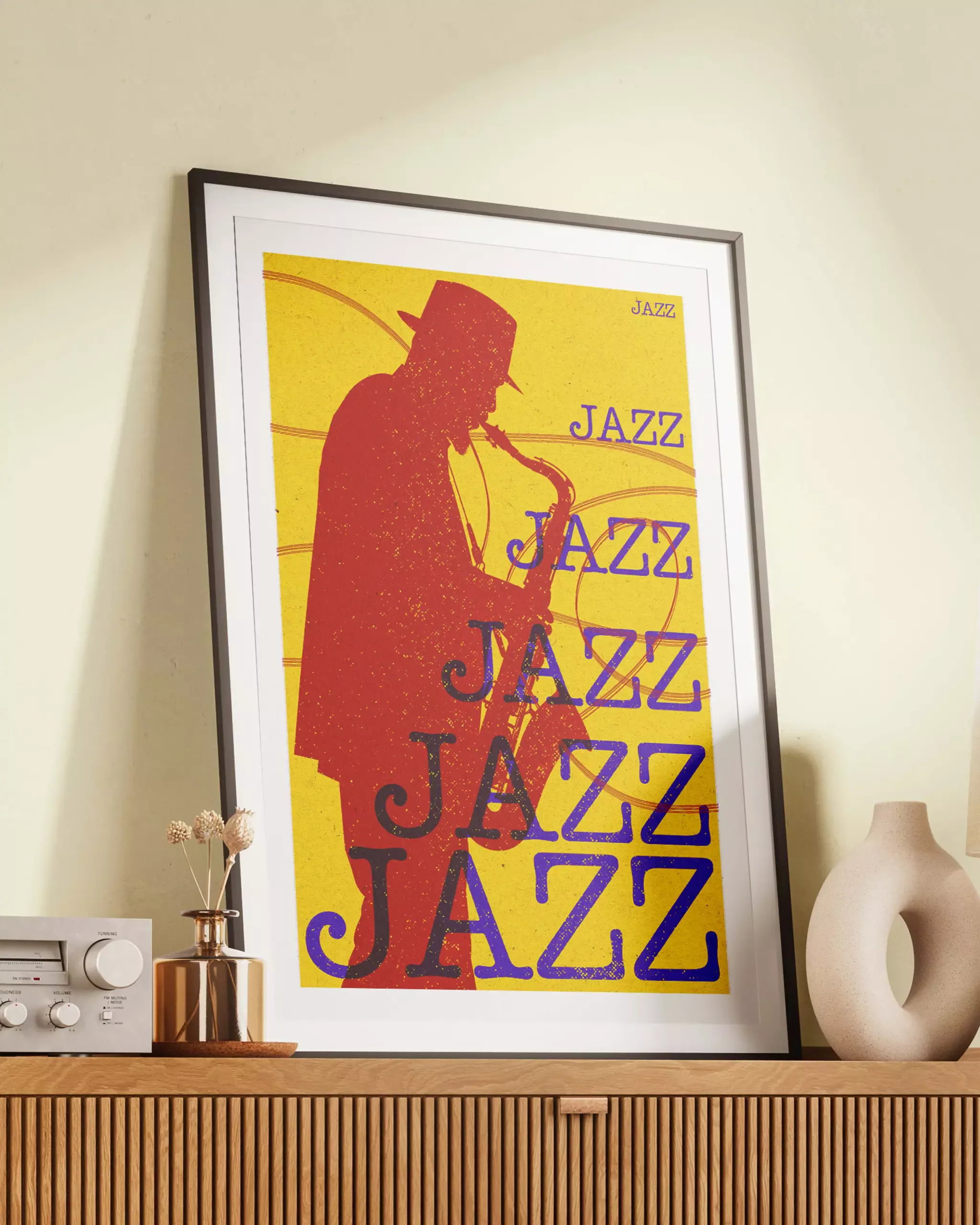 Jazz Music Wall Poster | Vintage Saxophone Art Print
