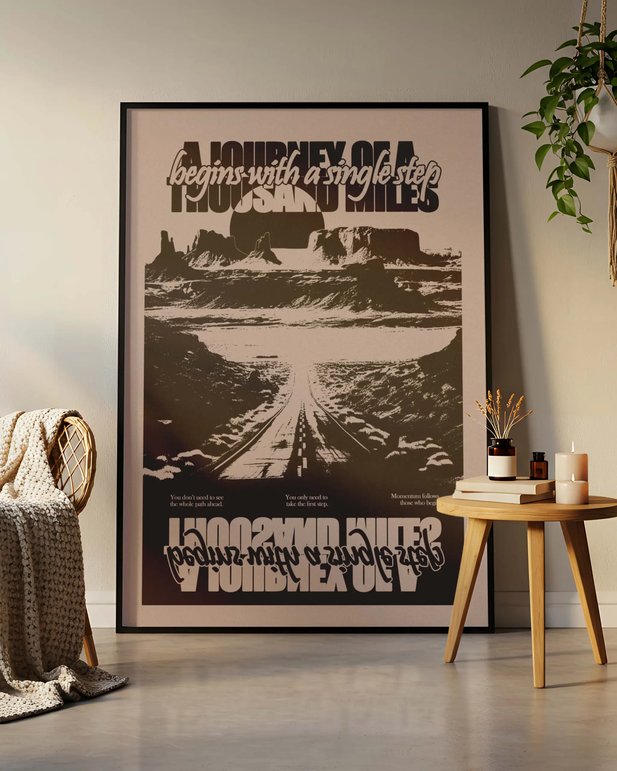 First Step Quote Poster | Inspirational Motivational Wall Art