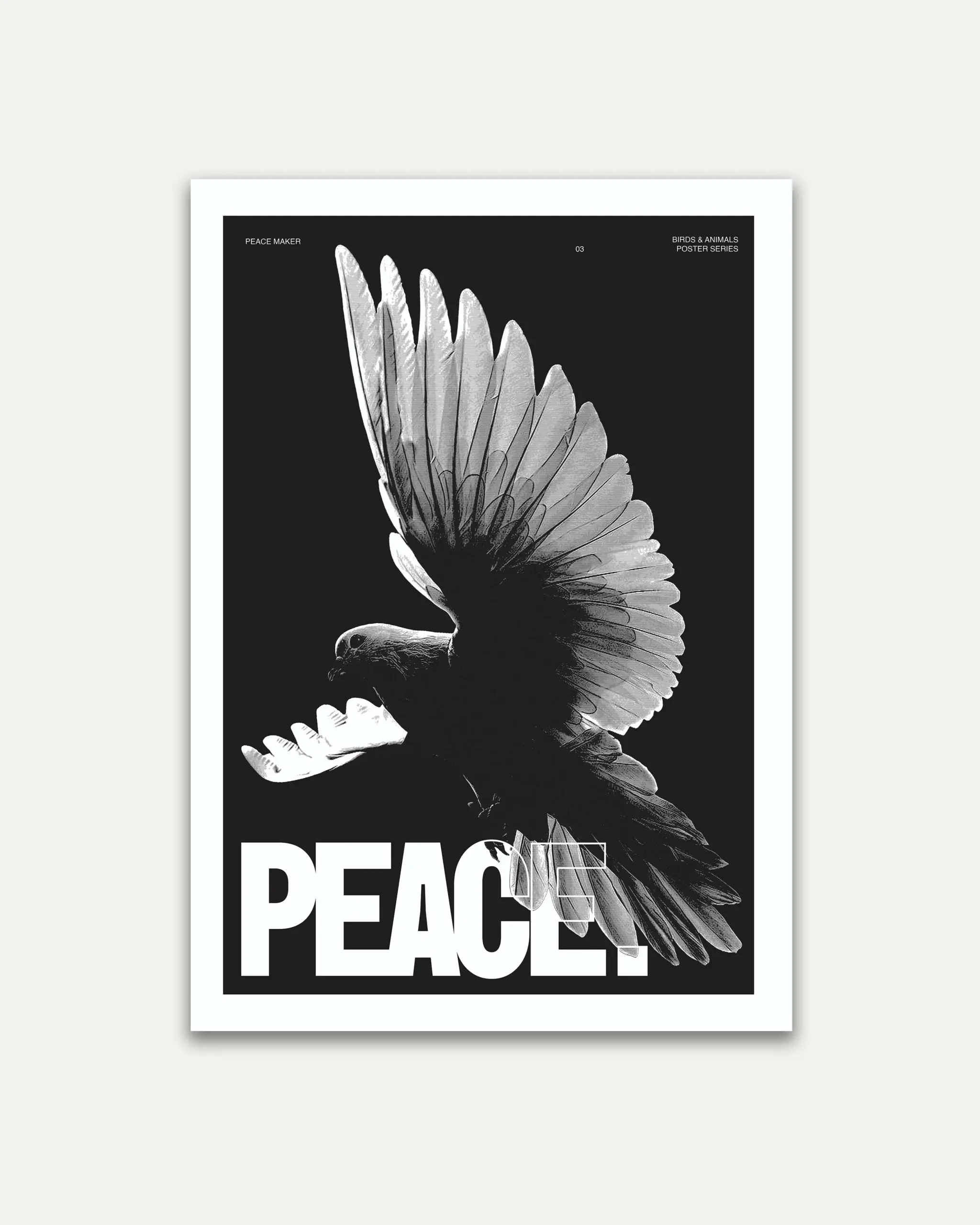 Peace Maker Bird Poster | Minimalist Dove Wall Art