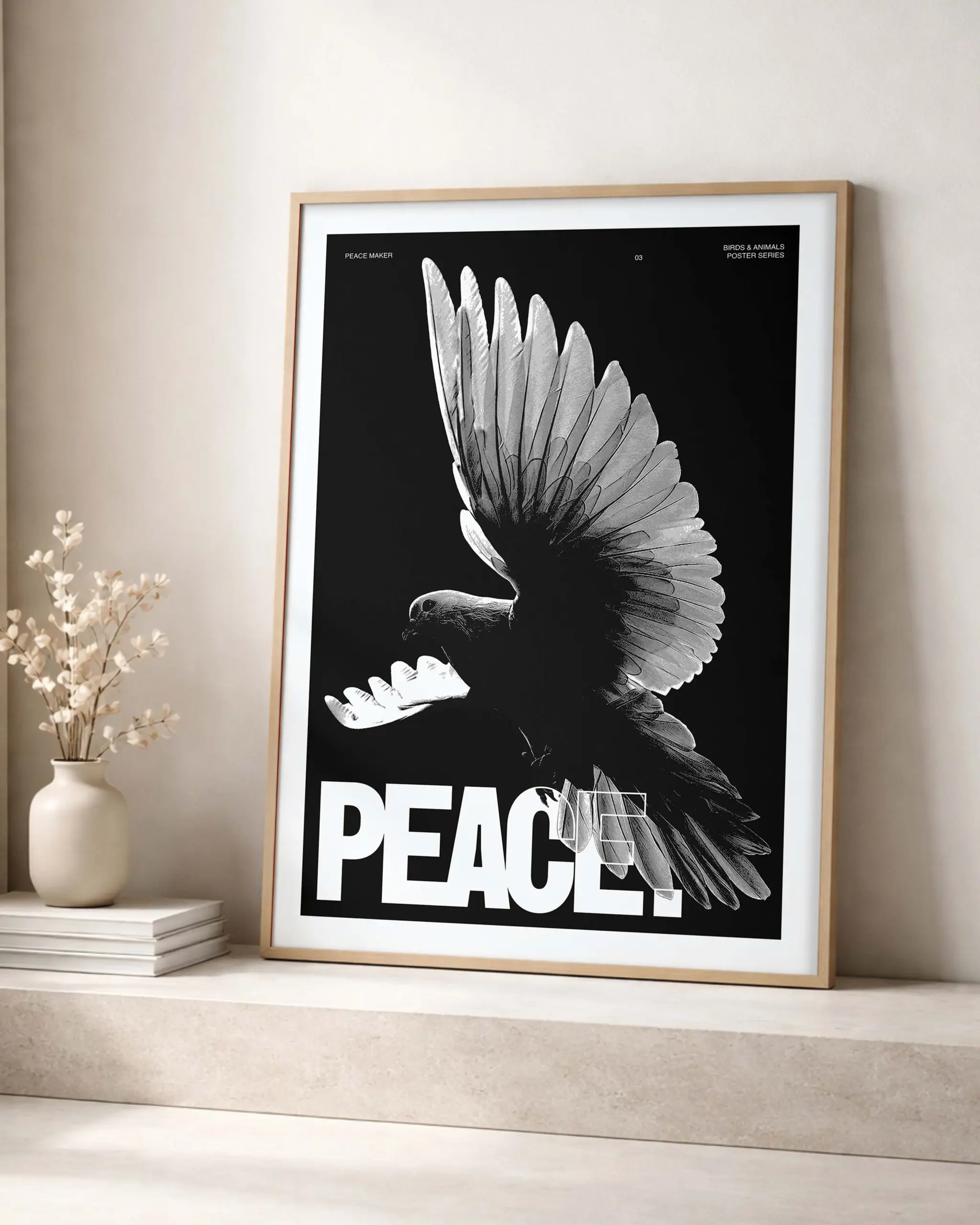 Peace Maker Bird Poster | Minimalist Dove Wall Art