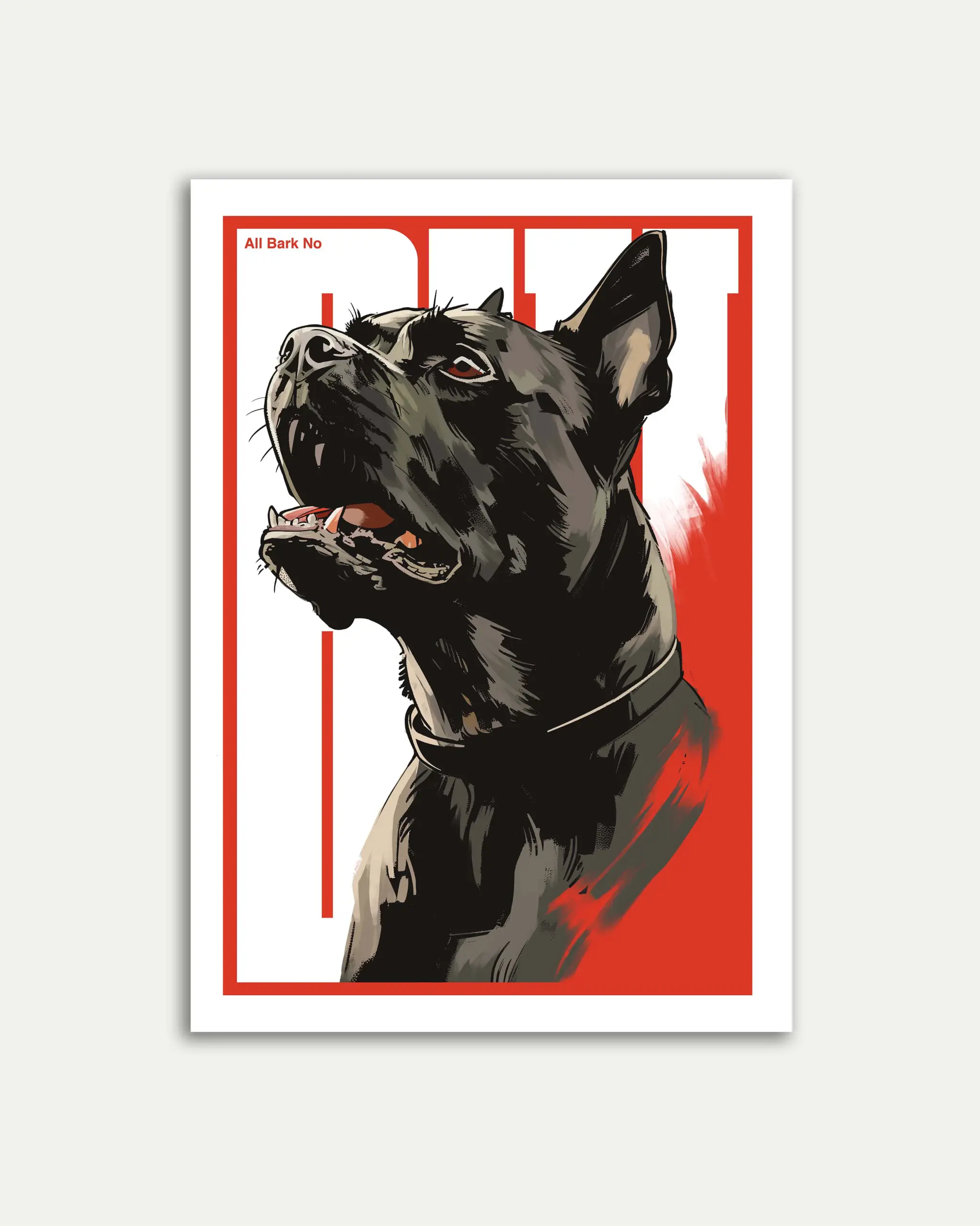 Bite Dog Poster – Striking Canine Illustration Wall Decor