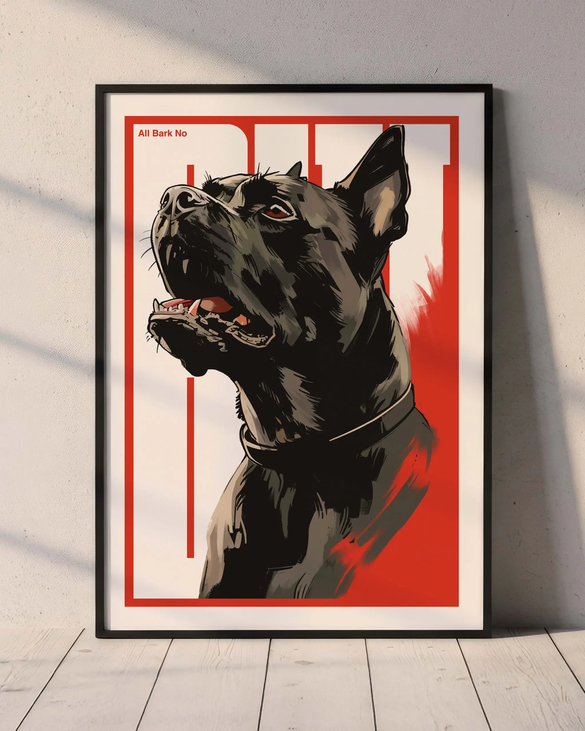 Bite Dog Poster – Striking Canine Illustration Wall Decor