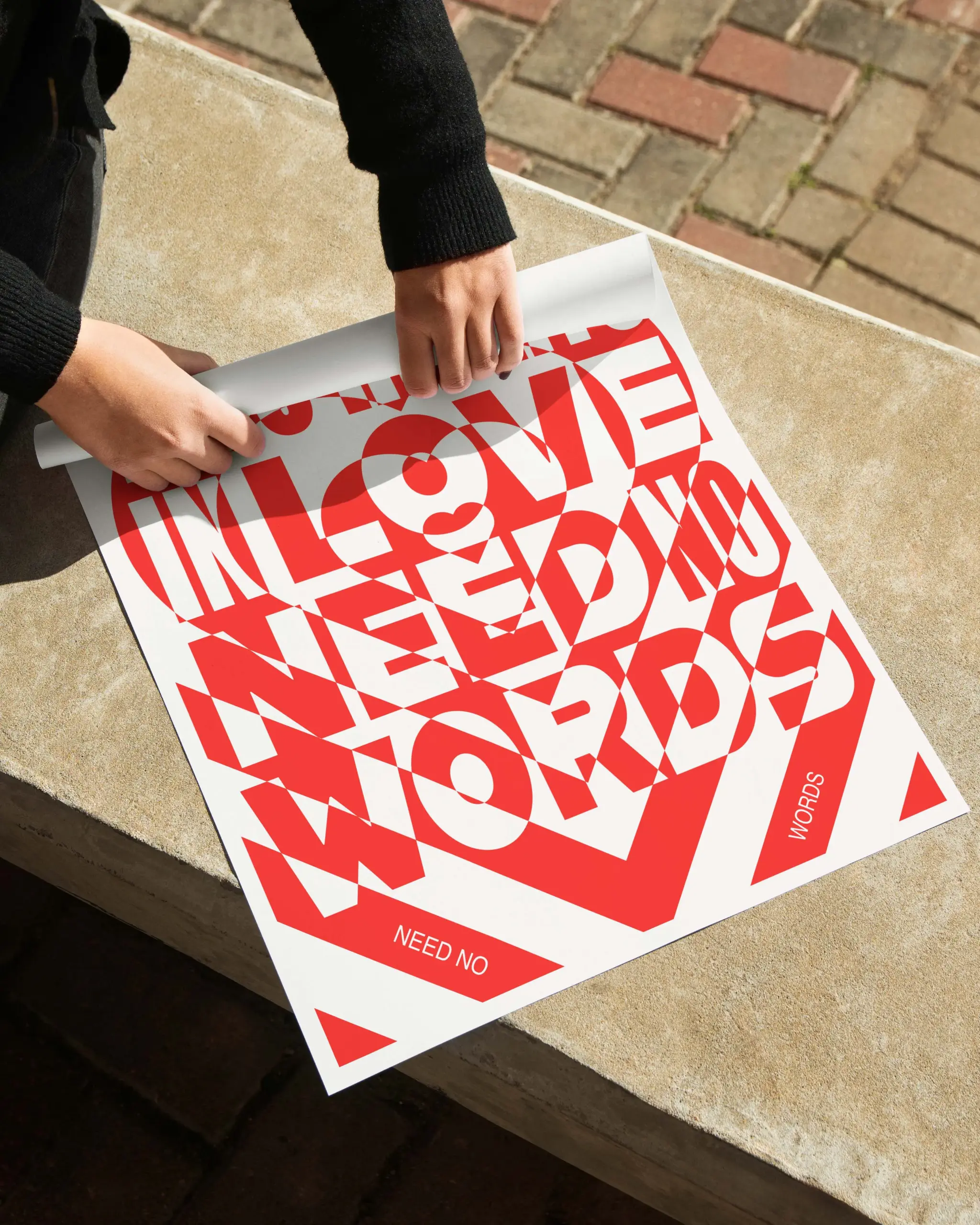 Two Hearts in Love Typography Poster | Romantic Wall Art for Couples